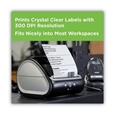 prints crystal clear labels with 300 dpi resolution. fits nicely into most workspaces