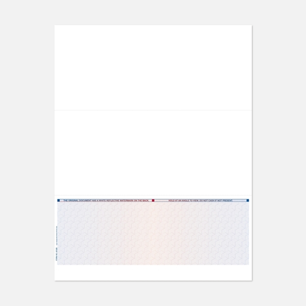 8 1/2" x 11", Check - Bottom BLUE/GREEN/BLUE