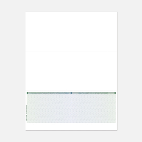8 1/2" x 11", Check - Bottom GREEN/BLUE/GREEN
