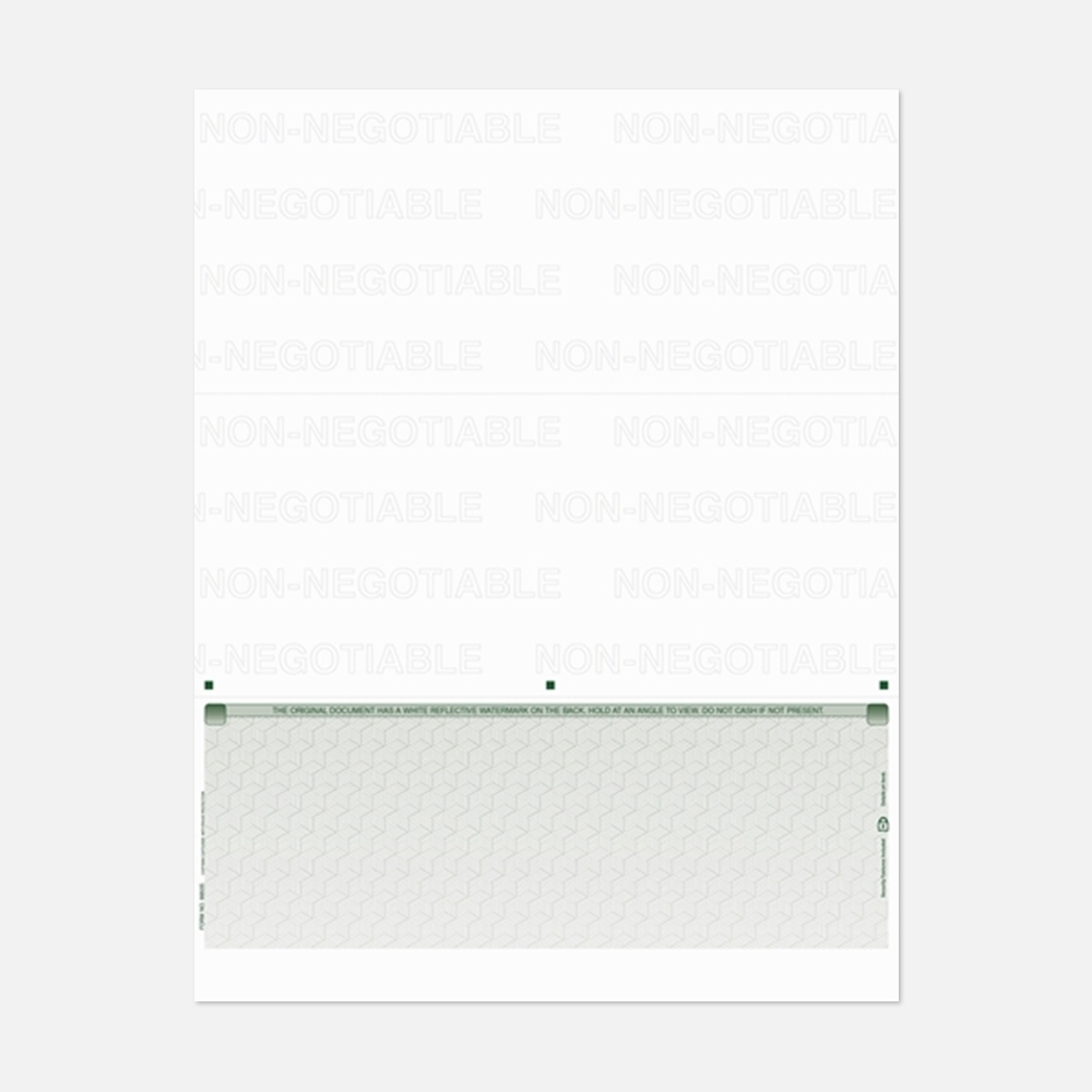 8 1/2" x 11", Check - Bottom GREEN