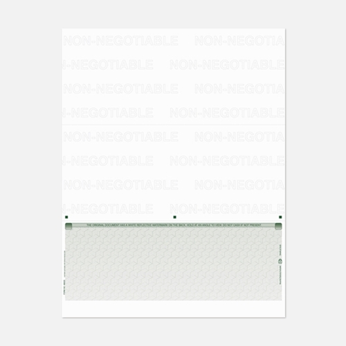 8 1/2" x 11", Check - Bottom GREEN