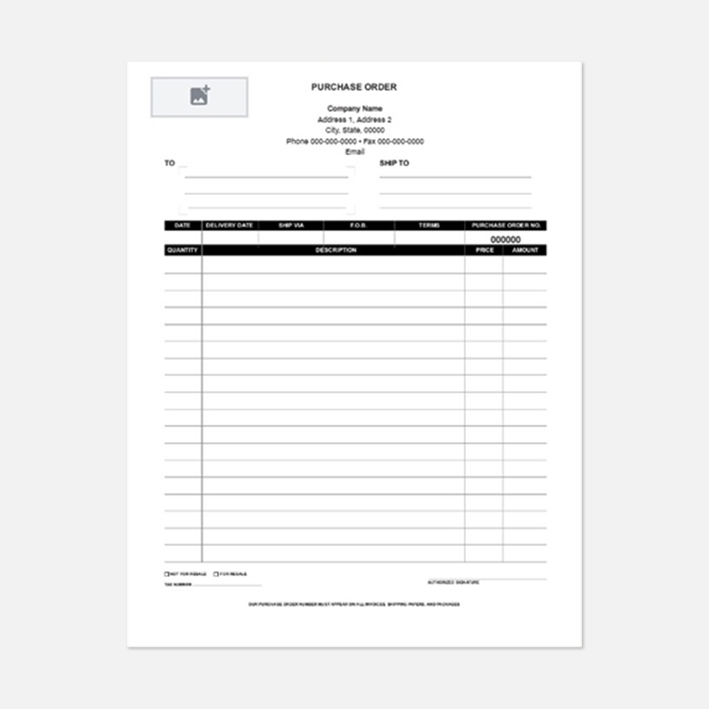 8-1/2" x 11" 3-Part Carbonless Glue Line Set - Purchase Order