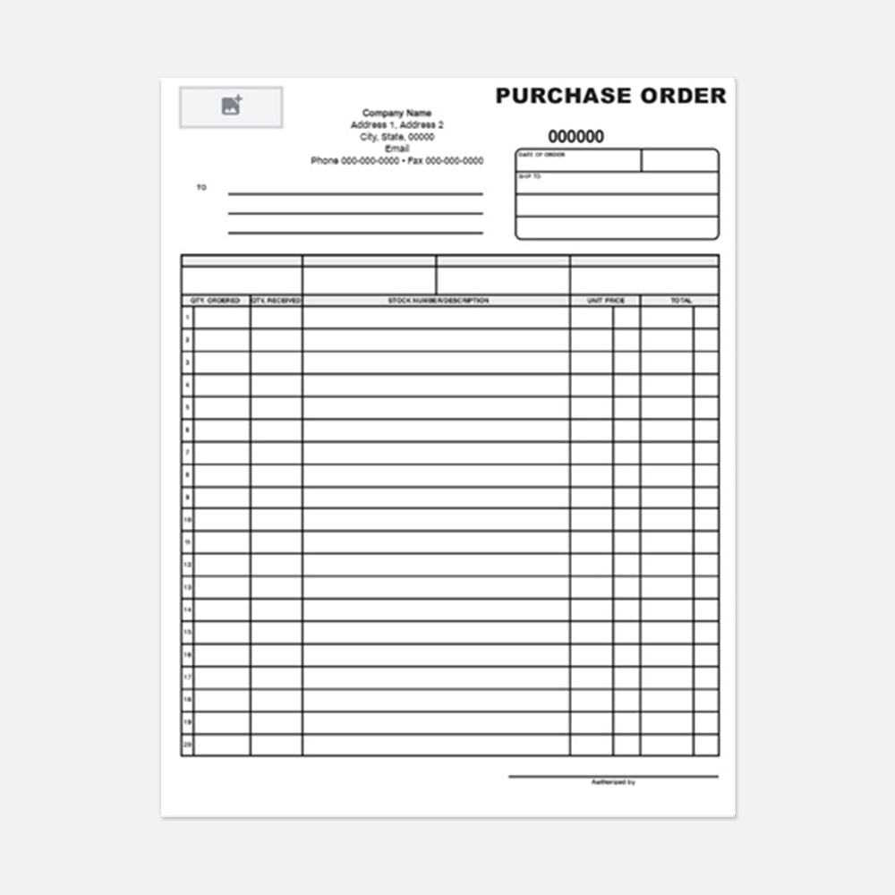 8-1/2" x 11" 3-Part, Carbonless Glue Line Set - Purchase Order