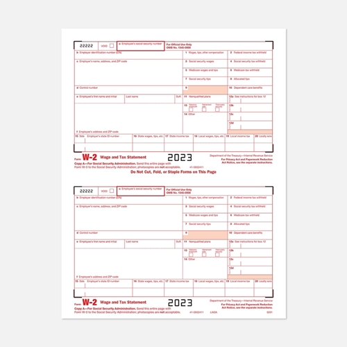 W2 Tax Forms LW2A-1