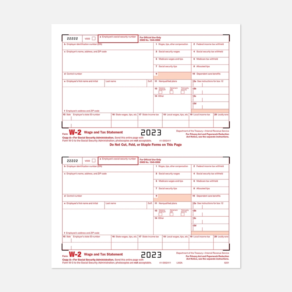 W2 Tax Forms LW2A500-1