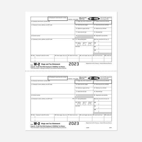 W2 Tax Forms LW2B500-1