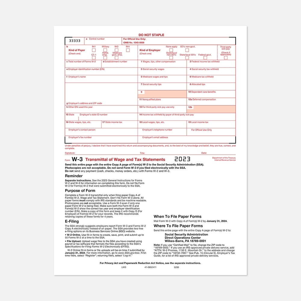 Tax Forms LW3-1