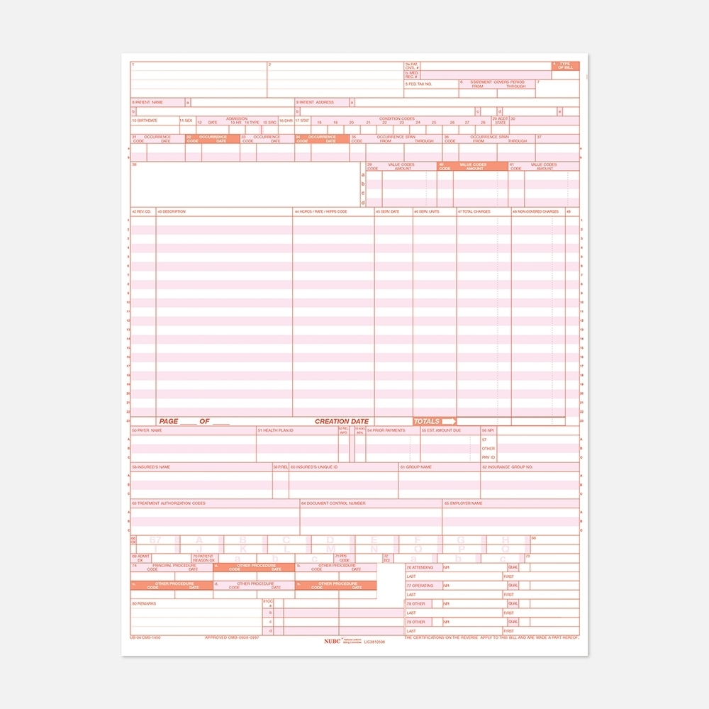 Medical Forms UB04LC