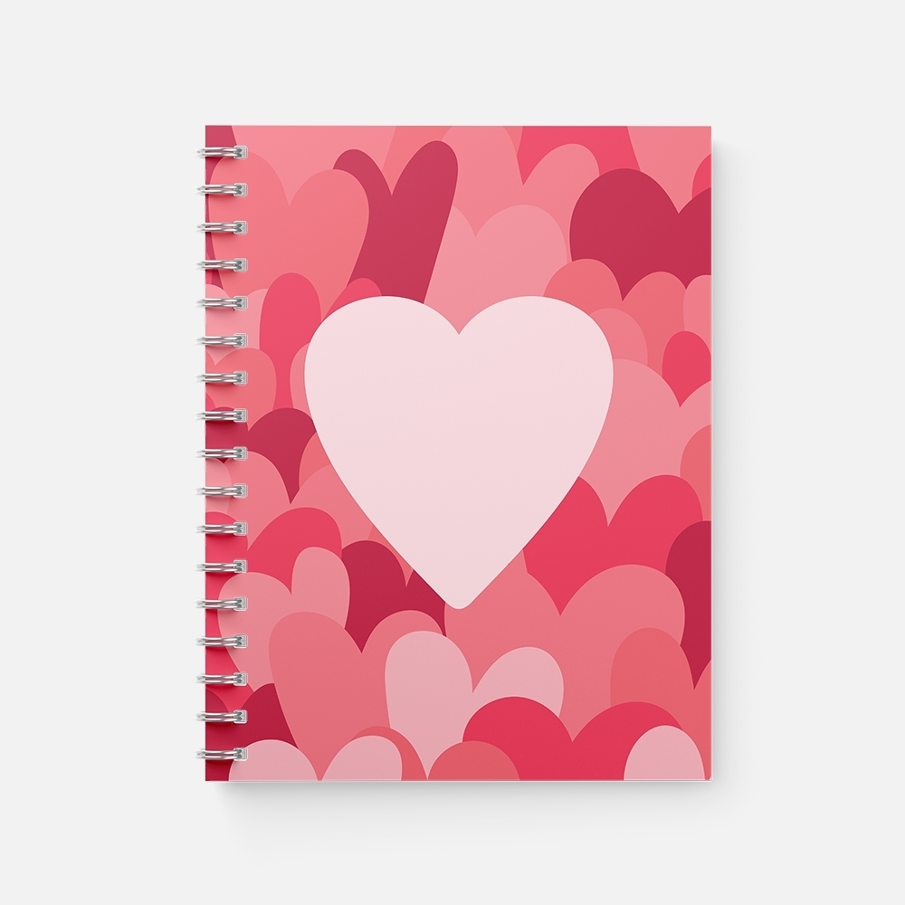 School Subject Notebook - Hearts