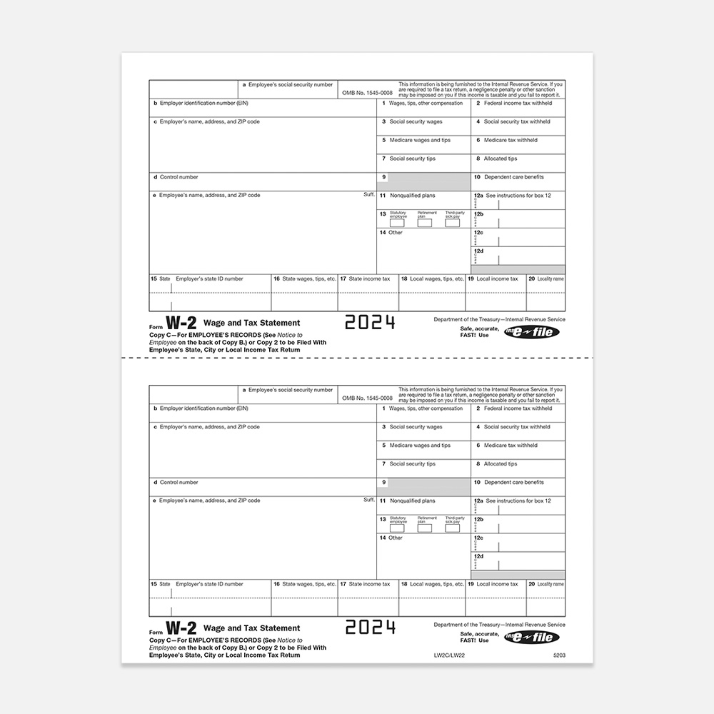 W2 Tax Forms LW2CC-1