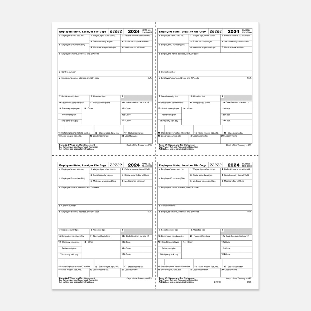 W2 Tax Forms L4UPR-1