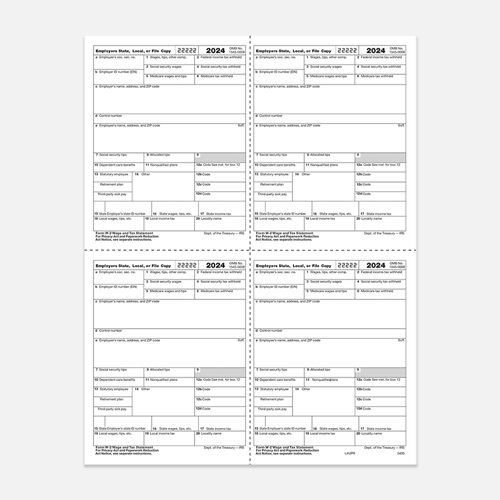 W2 Tax Forms L4UPR500-1