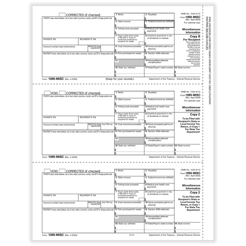 1099 Tax Forms LMB2500-1