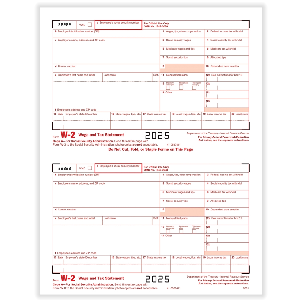W2 Tax Forms LW2A-1