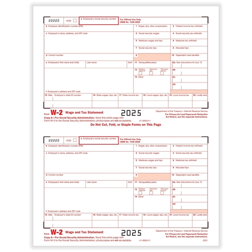 W2 Tax Forms LW2A-1