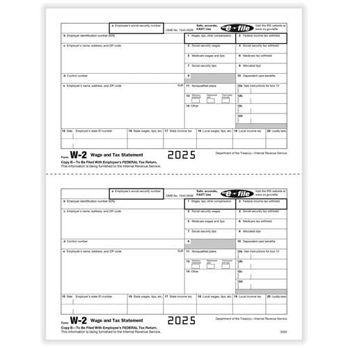 W2 Tax Forms LW2B500-1