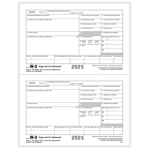 W2 Tax Forms LW2D1-1