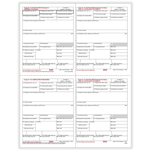 W2 Tax Forms L4UP-1