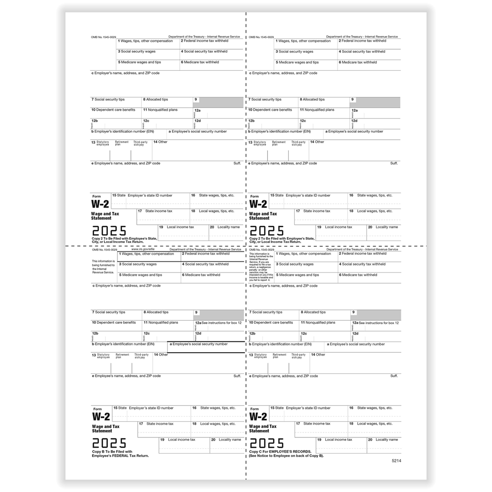 W2 Tax Forms L275-1