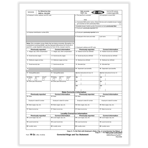 W2 Tax Forms LW2CC-1