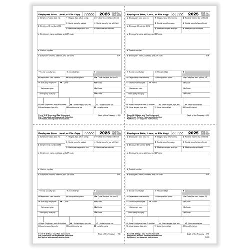 W2 Tax Forms L4UPR-1