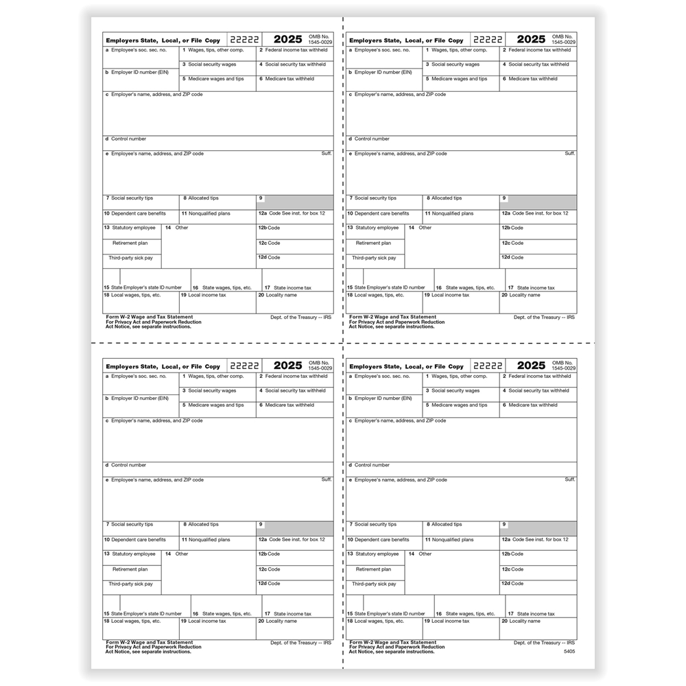 W2 Tax Forms L4UPR500-1