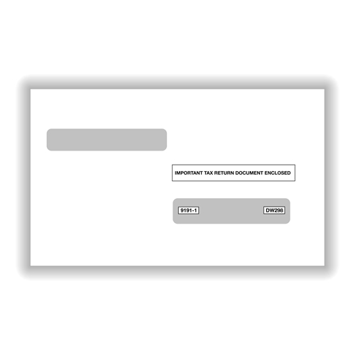 Double Window Envelope - W-2 4-Up Box, Gum-Seal - 500