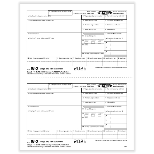 LASER W-2 COPY B BULK 500