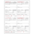 W-2 Employee Copies B, C, 2 & Additional Copy Forms, 4-Up Format (50 Sheets)