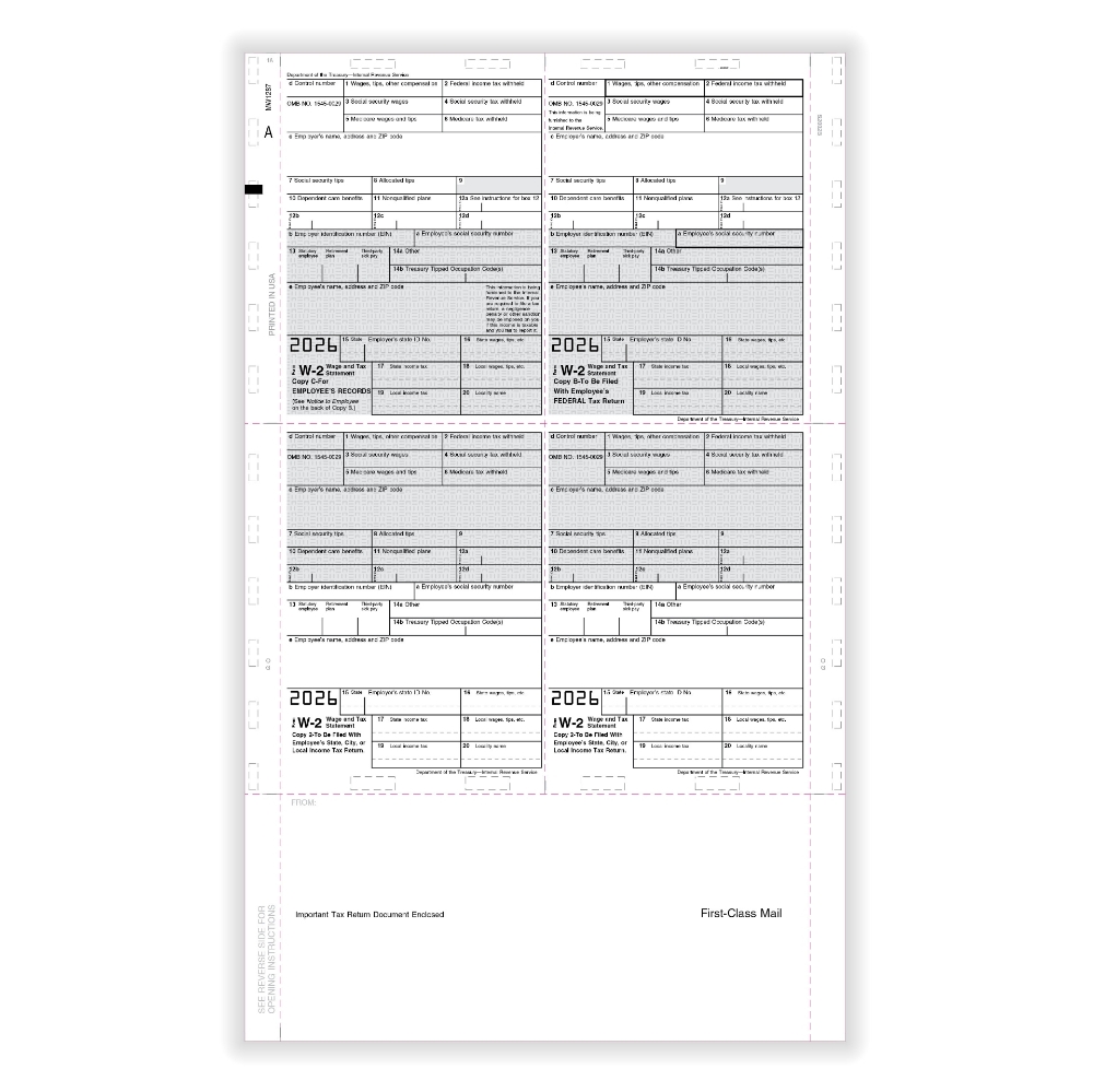 W-2 4-Corner with Instructions EZ-Fold