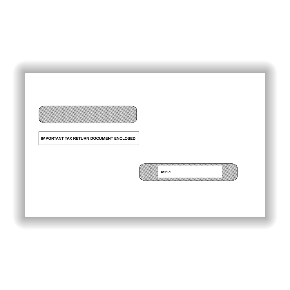 Double-Window Gummed Envelopes for W-2 & 1099-R Forms