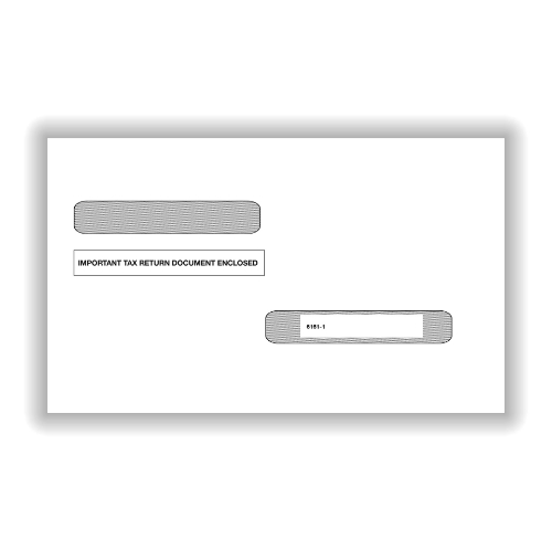 Double-Window Gummed Envelopes for W-2 & 1099-R Forms