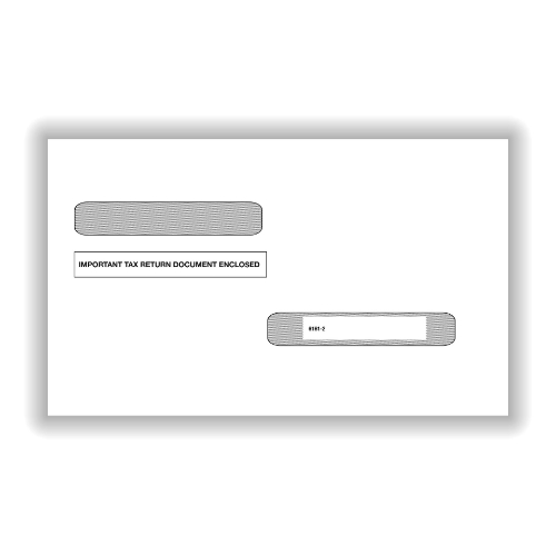 Double-Window Gummed Envelopes for W-2 & 1099-R Forms