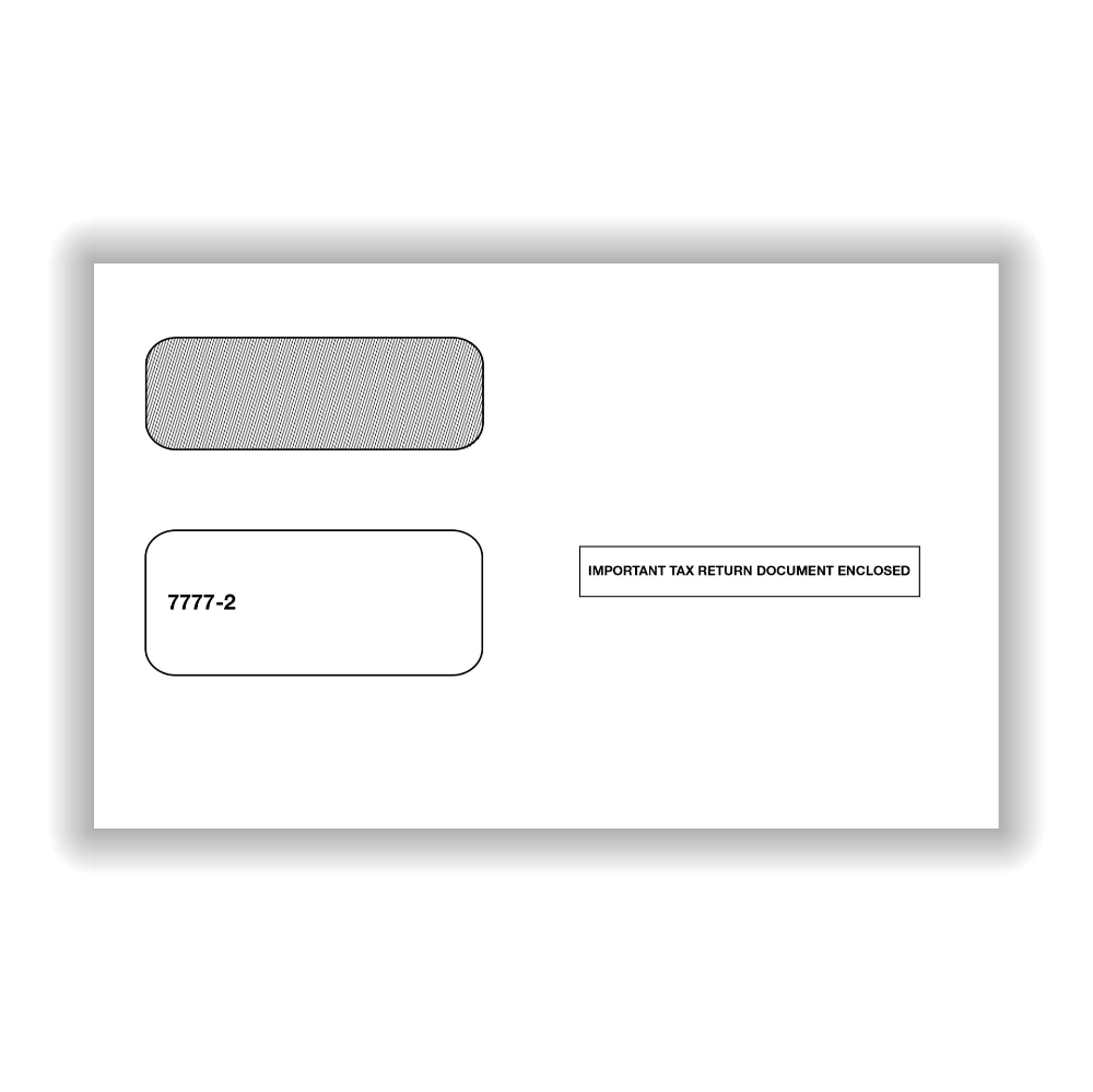 2-Up 1099 Double-Window Self-Seal Envelopes (100 Envelopes)